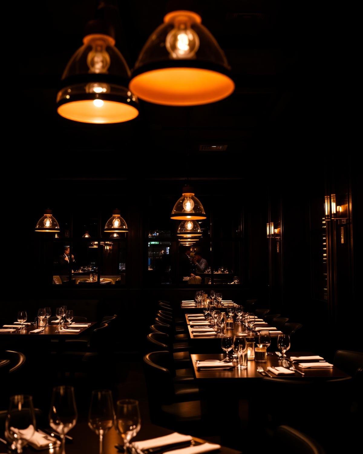 Fine dining restaurant lighting